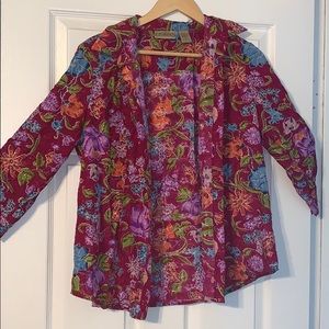 NWOT Colorful Floral Button Up Blouse